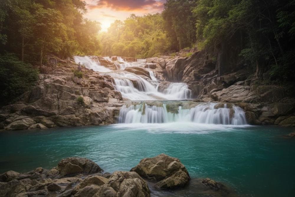Khung cảnh thiên nhiên hùng vĩ tại thác Yangbay.